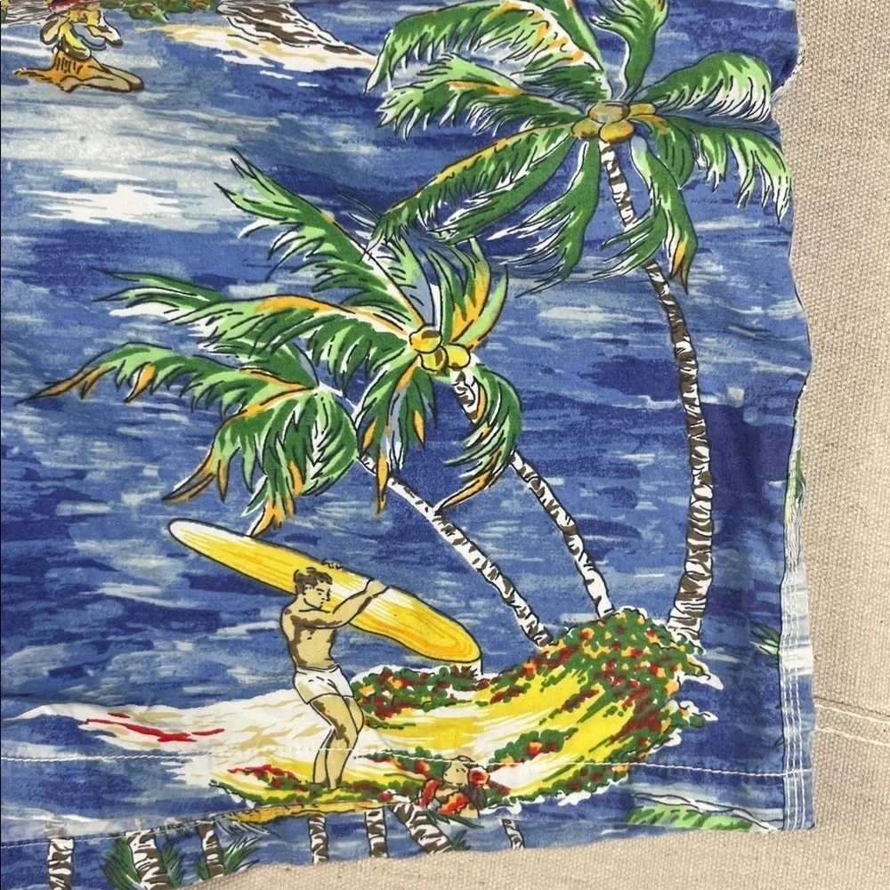 Polo Ralph Lauren Blue Tropical Print Swim Trunks Size: XXL